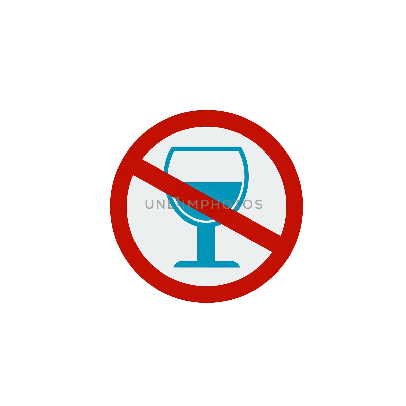 No alcohol drinks icon on white background.Prohibits, Drunk not to drive.