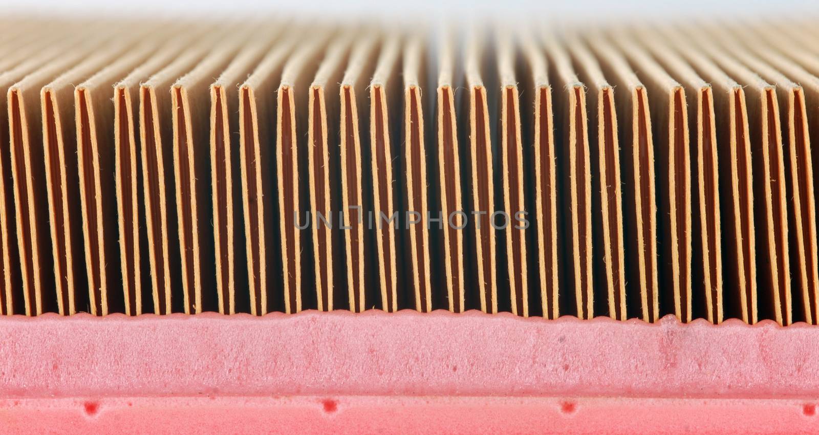 enlarged detail of the automotive air filter