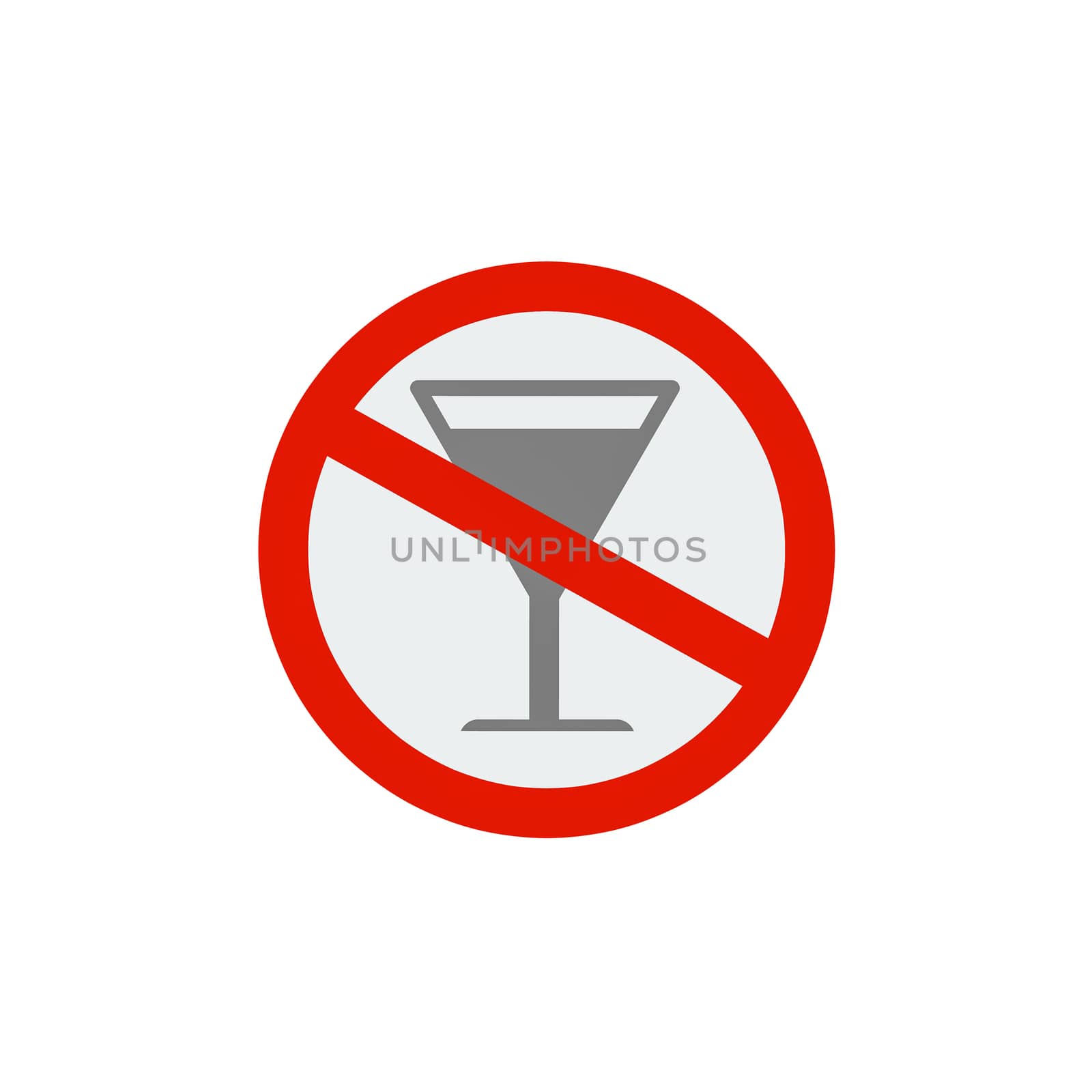 No alcohol drinks icon on white background.Prohibits, Drunk not to drive. by praditlohhana