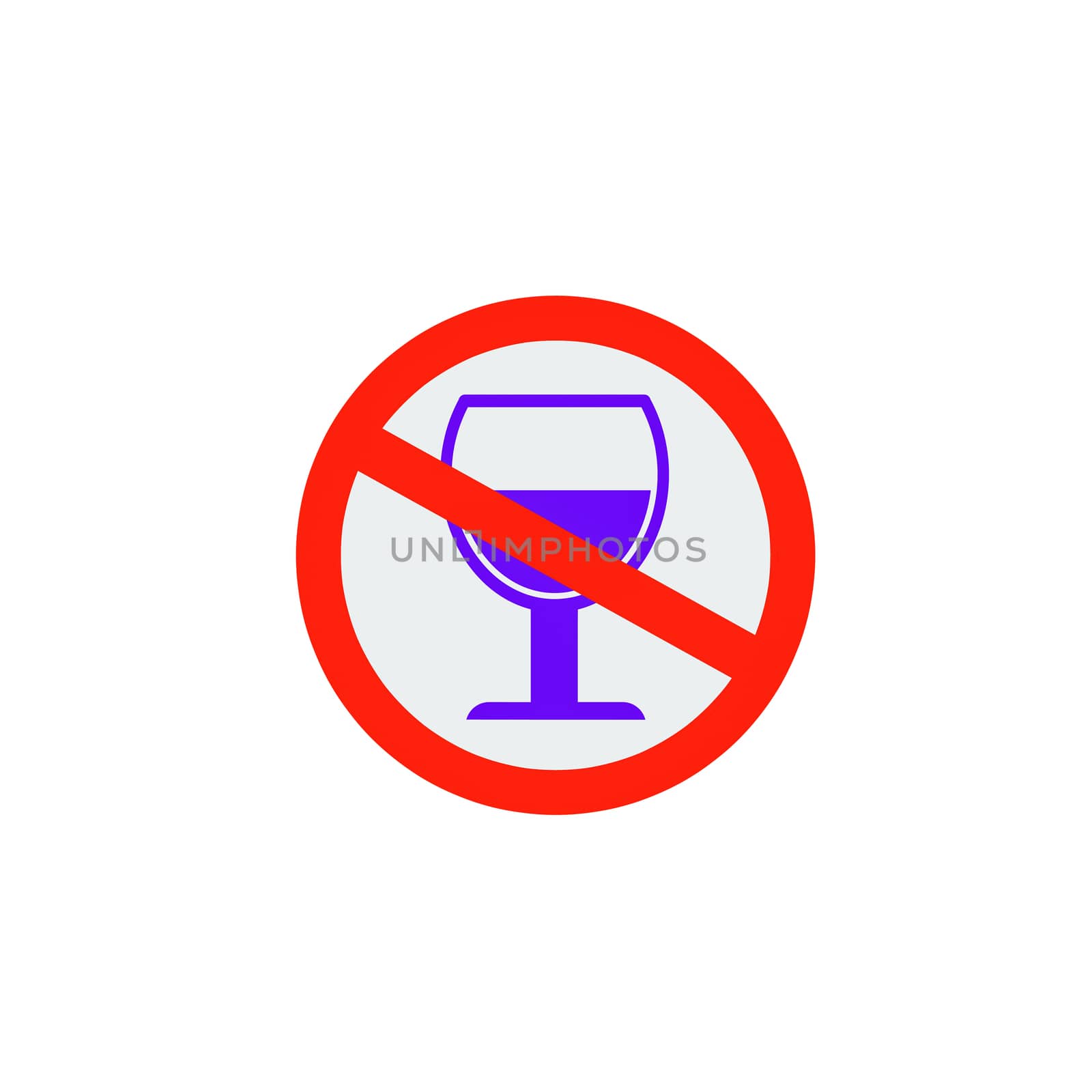 No alcohol drinks icon on white background.Prohibits, Drunk not to drive. by praditlohhana