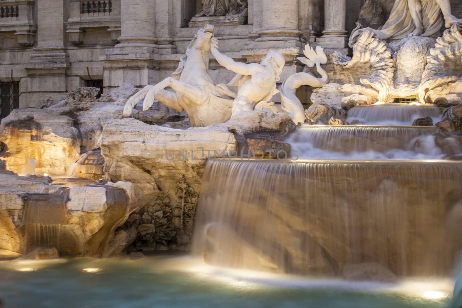Detail of Trevi fountain in Rome by tanaonte