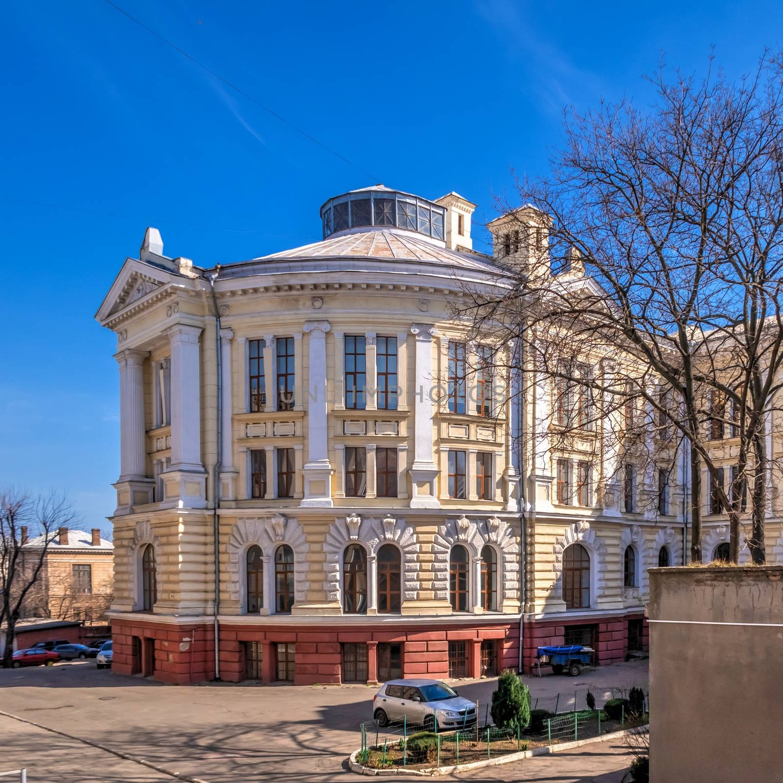 Odessa, Ukraine 03.09.2020. Educational buildings of the Medical University in Odessa, Ukraine, on a sunny spring day