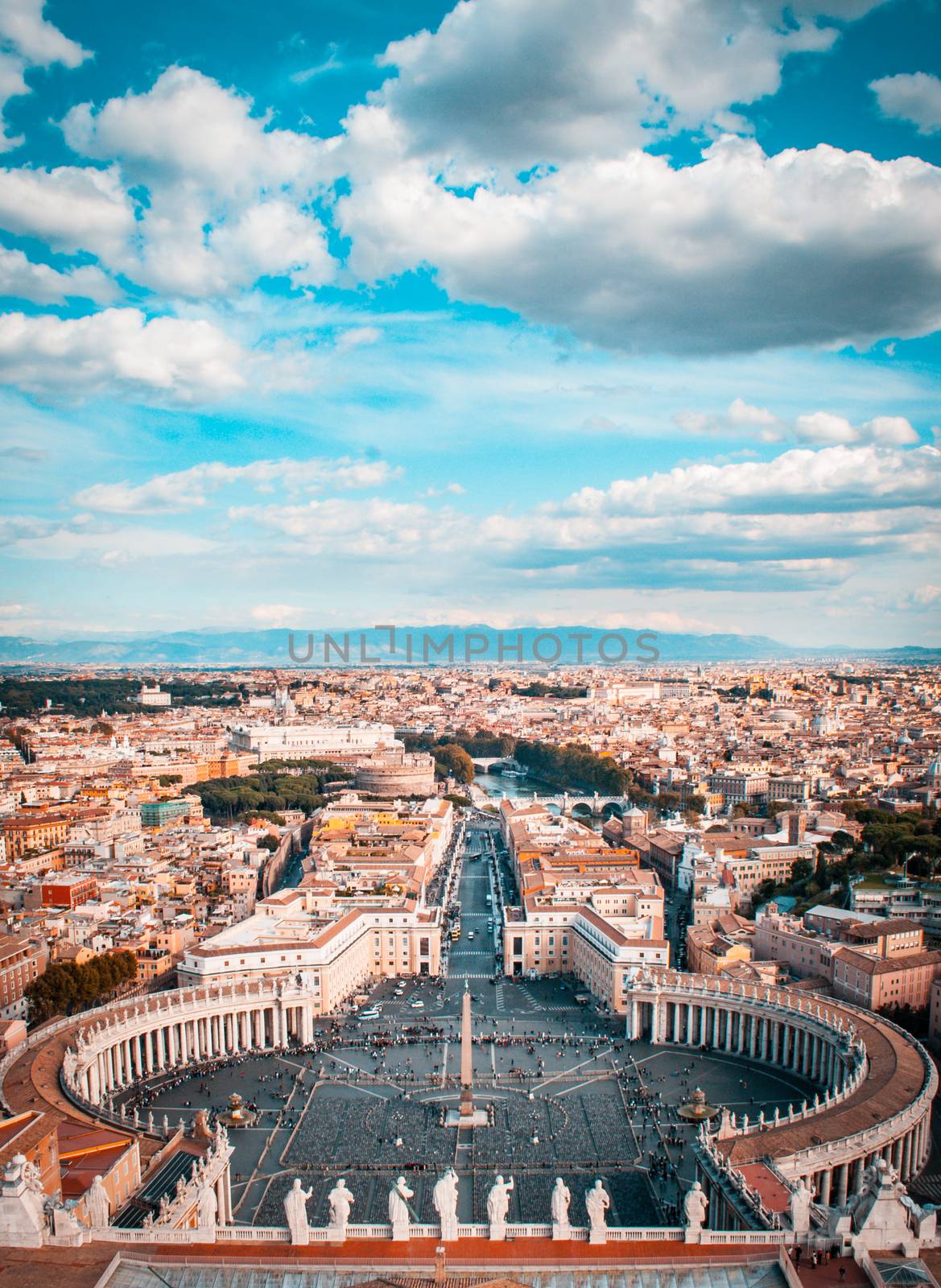 Aerial view of Piazza San Pietro in Vatican City by tanaonte