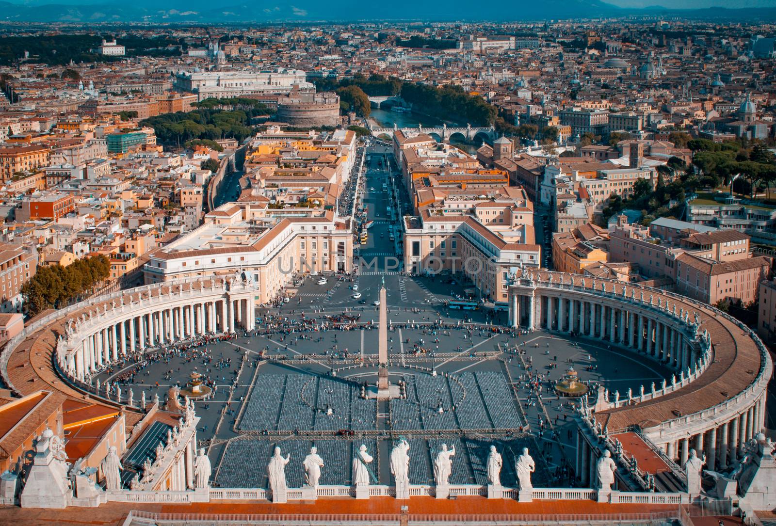 Aerial view of Piazza San Pietro in Vatican City by tanaonte