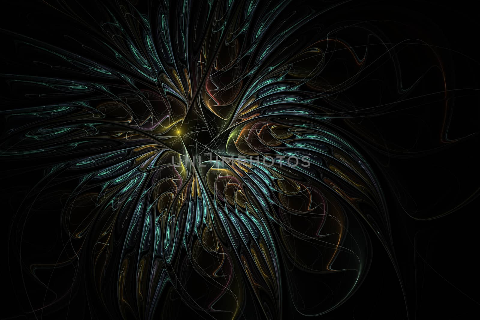 Beautiful fractal flower. Computer generated graphics. Abstract floral fractal background for art projects