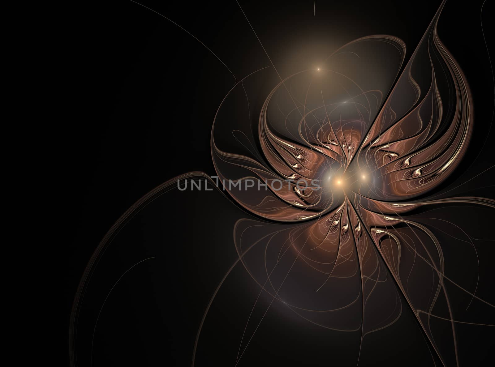 Elegant floral fractal design in soft graded pastel shades. Computer generated graphics. Abstract floral fractal background for art projects