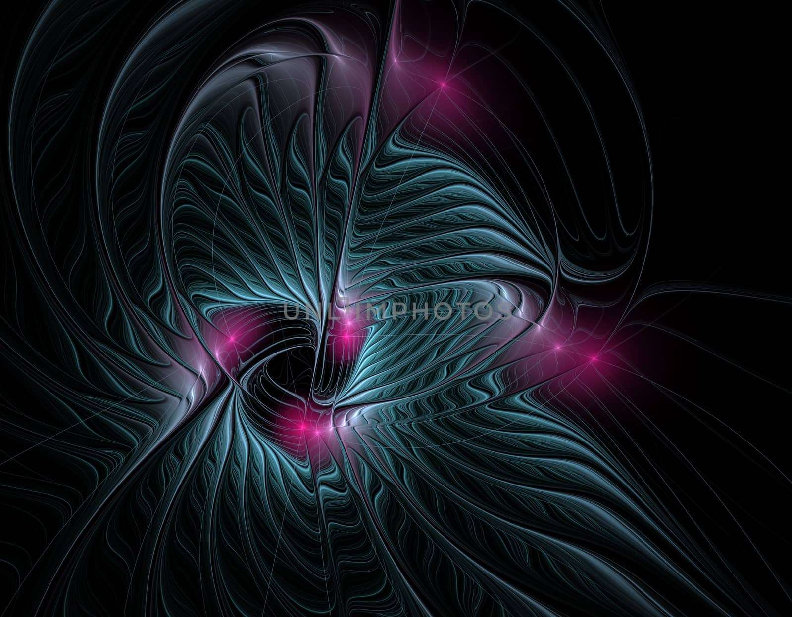 Elegant, extremely delicate and translucent abstract floral composition with a silky surface. Abstract floral fractal background for art projects
