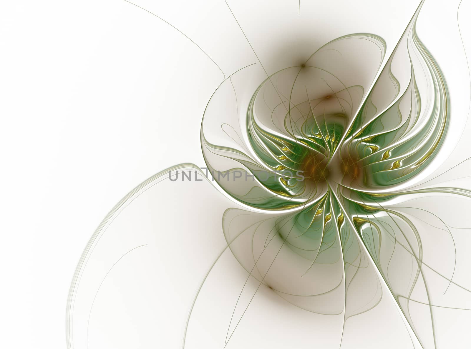 Elegant floral fractal design in soft graded pastel shades. Computer generated graphics. Abstract floral fractal background for art projects