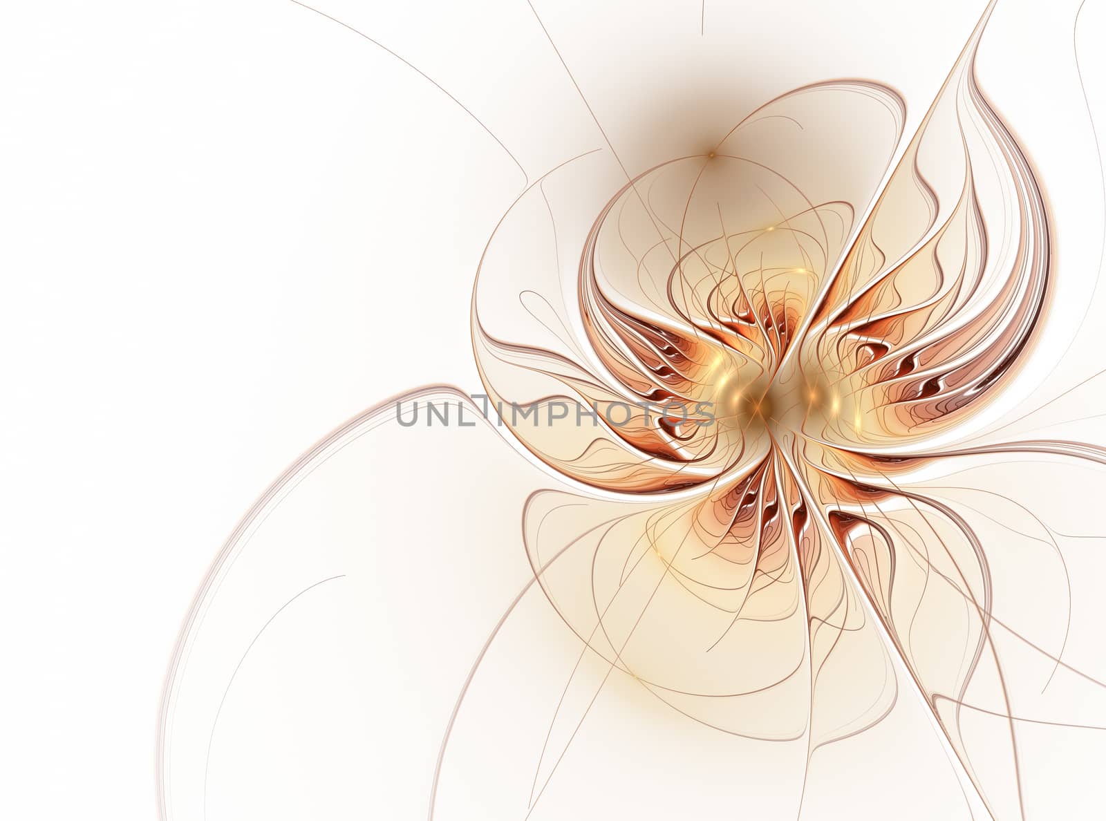 Elegant floral fractal design in soft graded pastel shades. Computer generated graphics. Abstract floral fractal background for art projects
