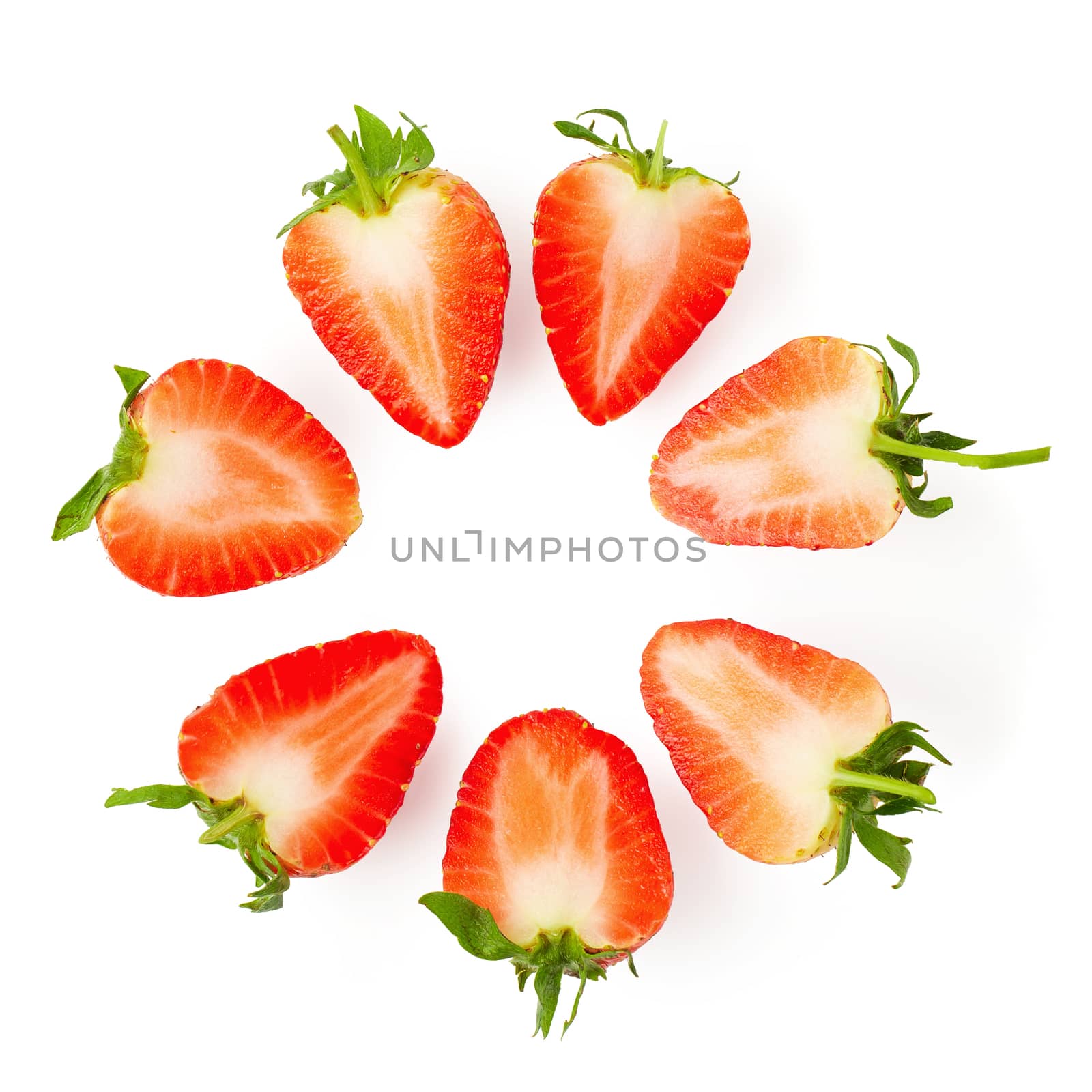 Fresh strawberries isolated on a white background