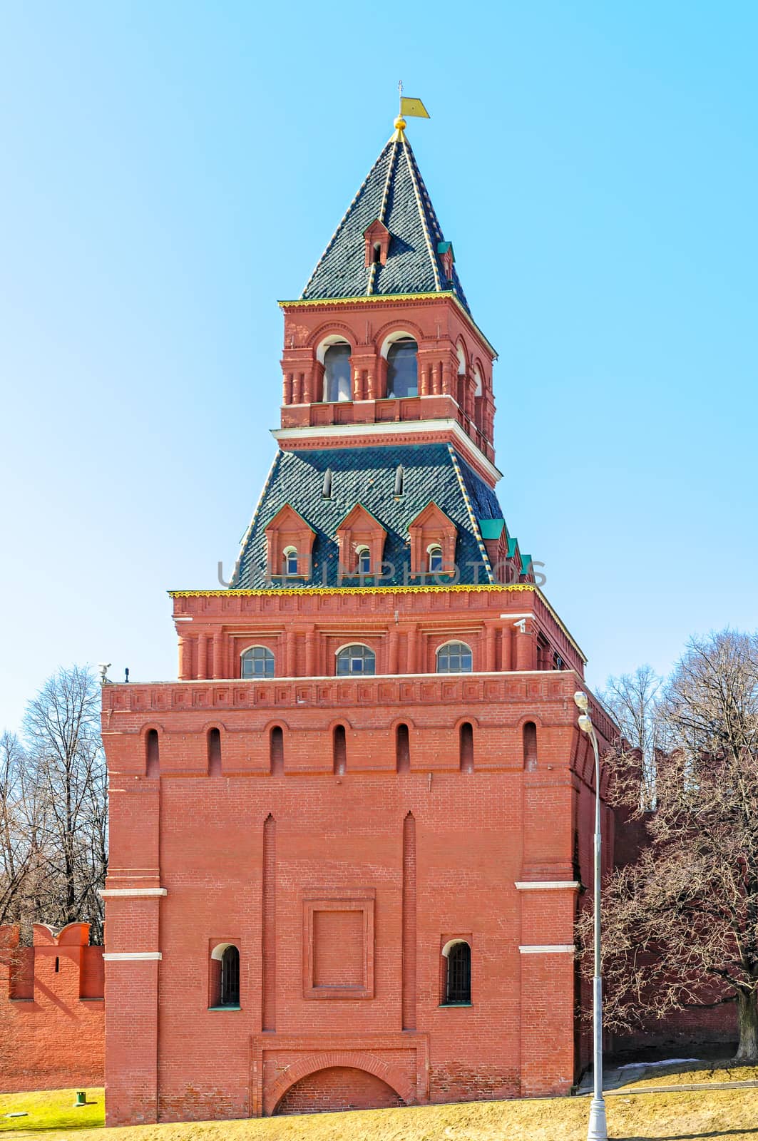 A tower of the Kremlin fortress in Moscow