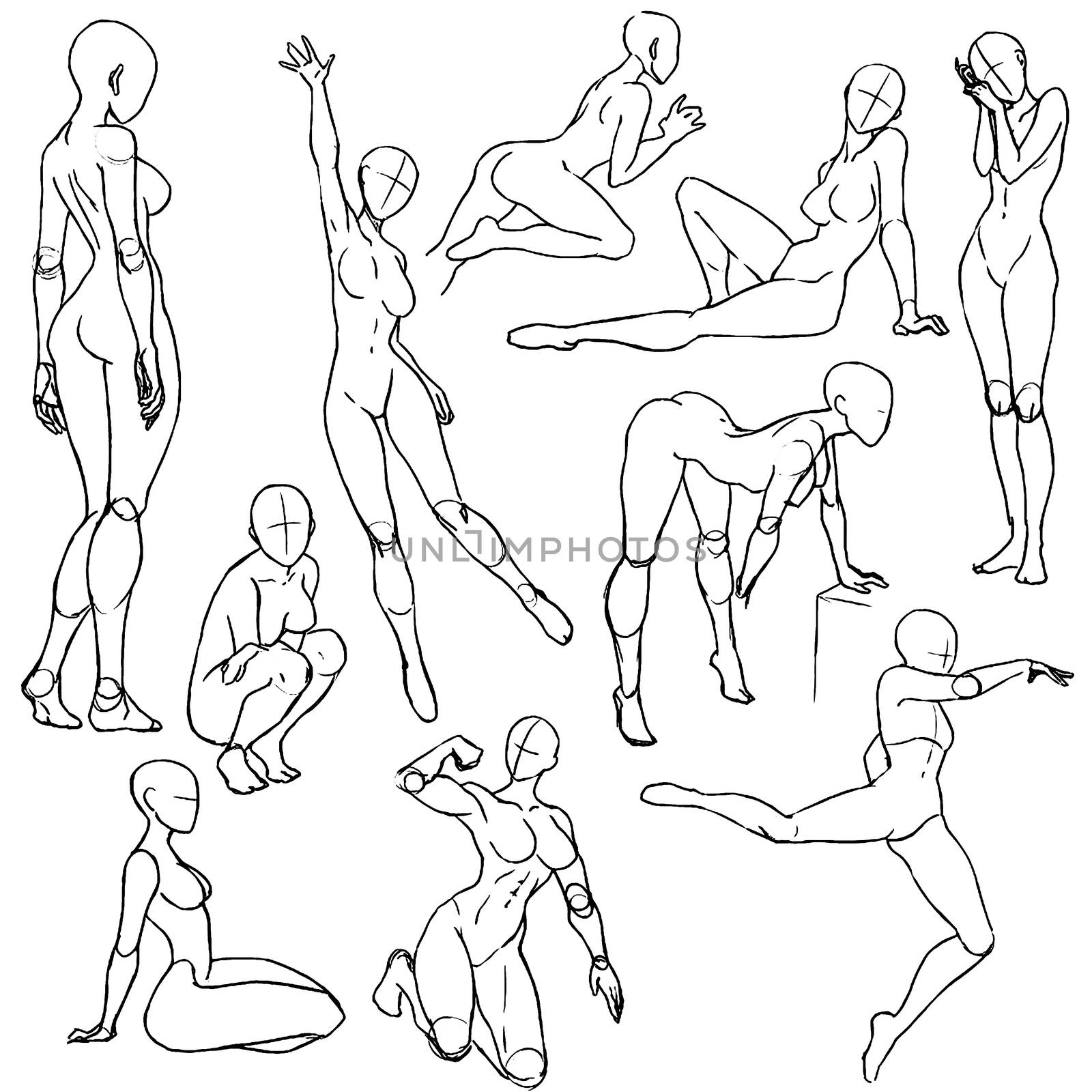 Tutorial of drawing female body. Drawing the human body, step by step lessons. by DePo