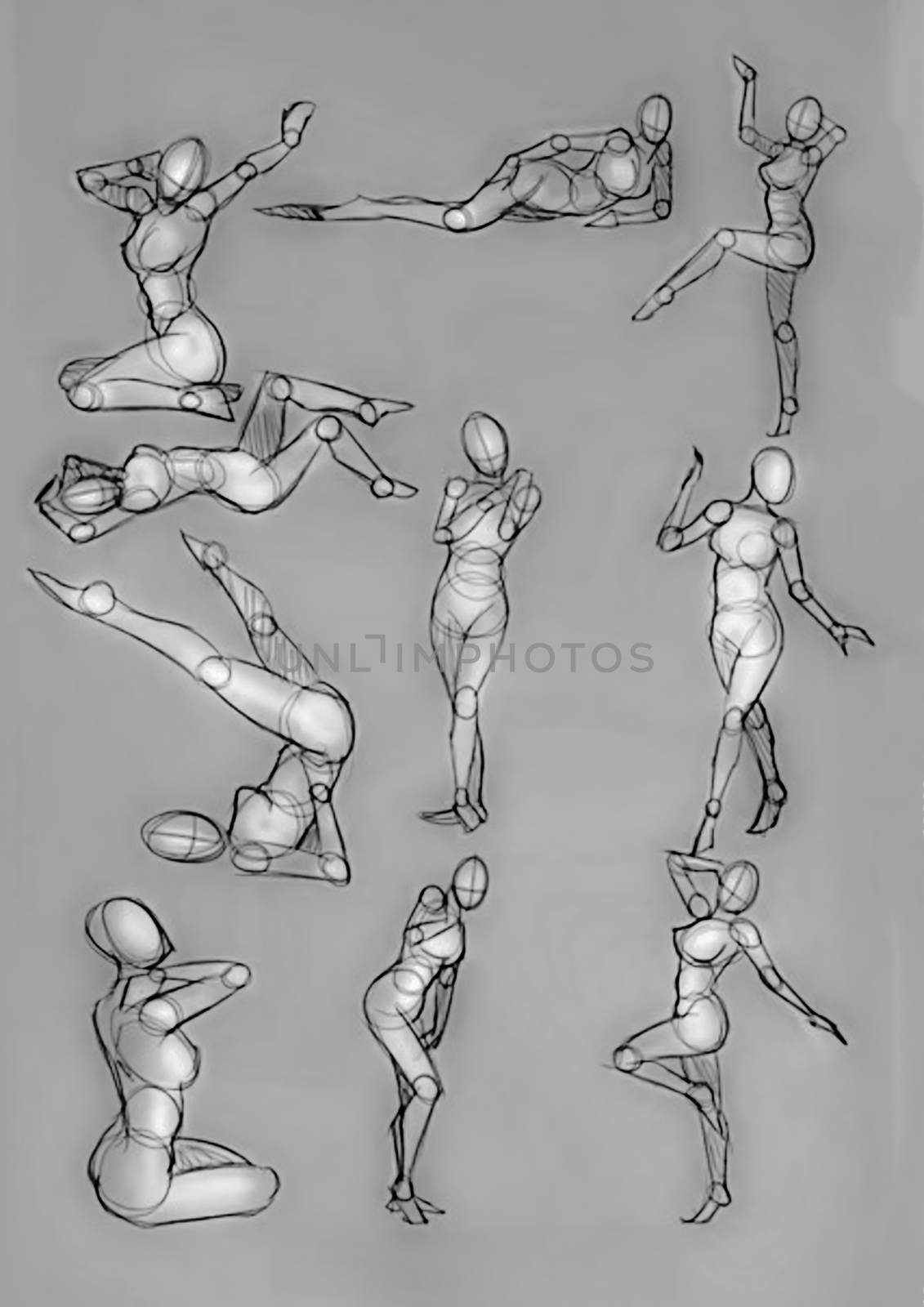 Tutorial of drawing a female body. Drawing the human body, step by step lessons.