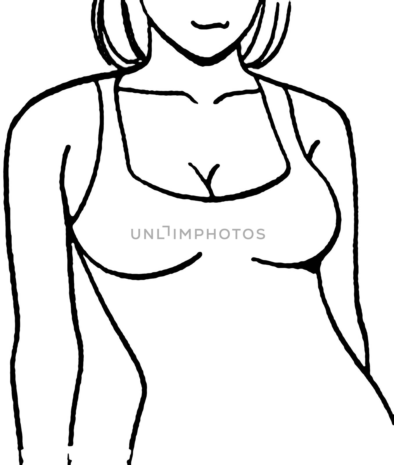 Female breast drawing tutorial. Drawing a woman's body with an emphasis on breasts. by DePo