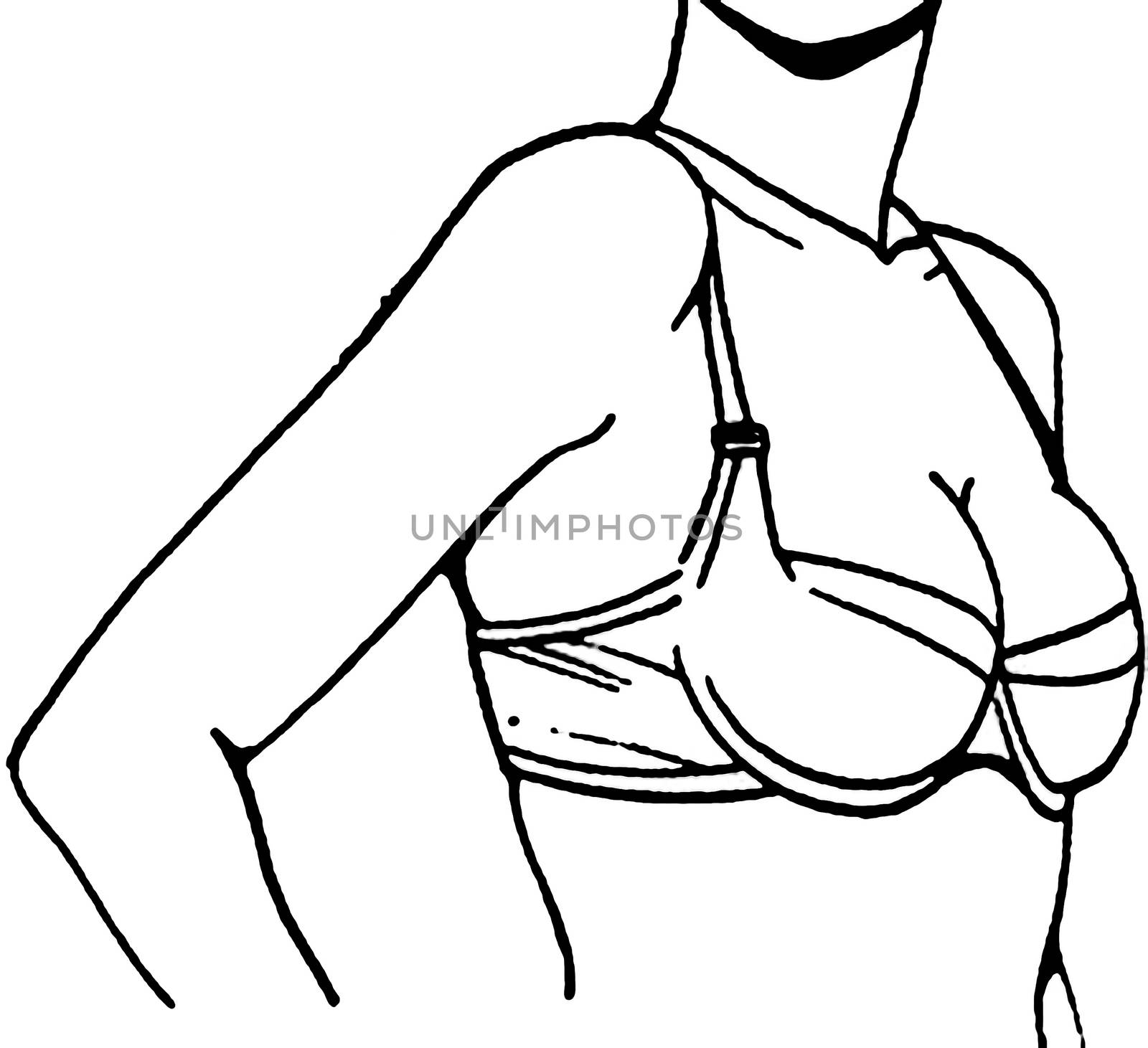 Female breast drawing tutorial. Drawing a woman's body with an emphasis on breasts. by DePo