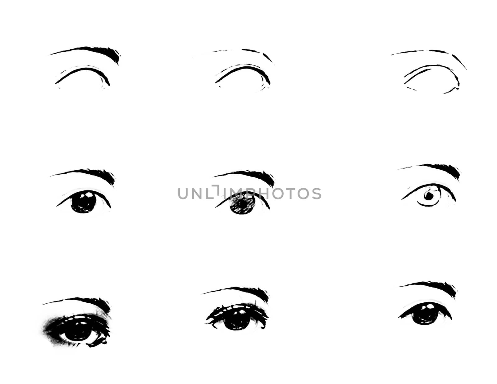 Tutorial of drawing human eye. Eye in anime style. female eyelashes. by DePo