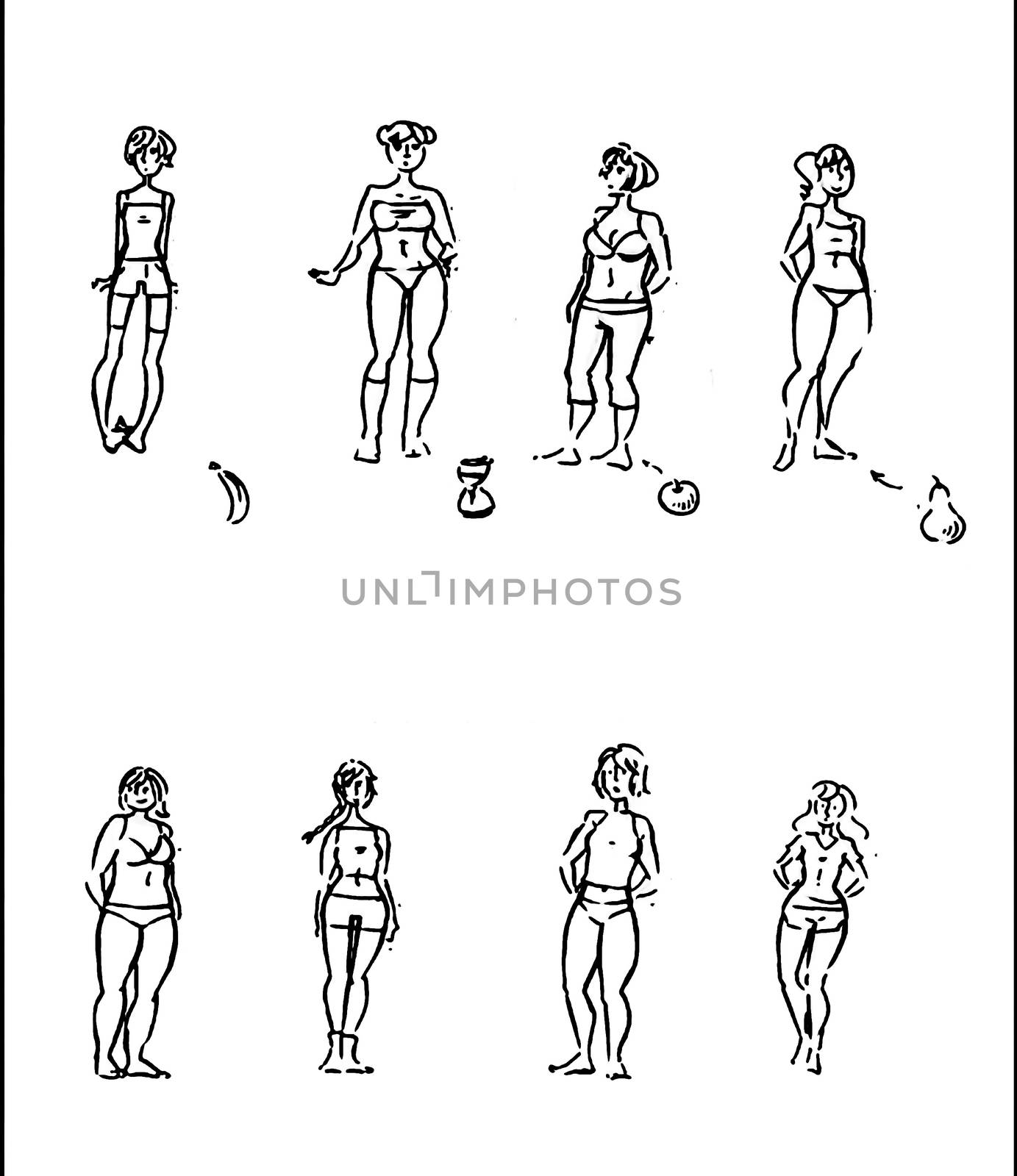 Tutorial of drawing a female body. Drawing the human body, step by step lessons.