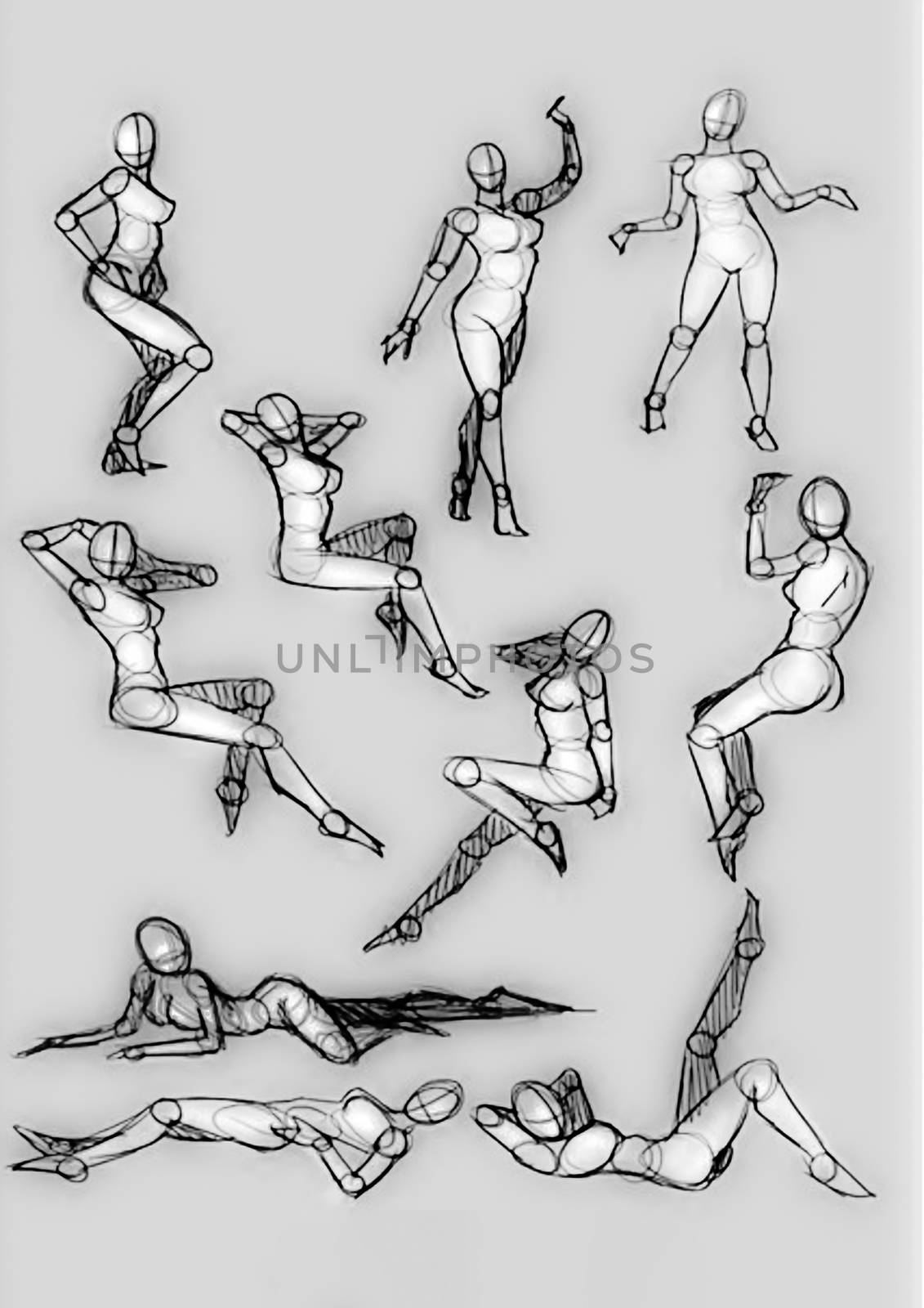 Tutorial of drawing a female body. Drawing the human body, step by step lessons.