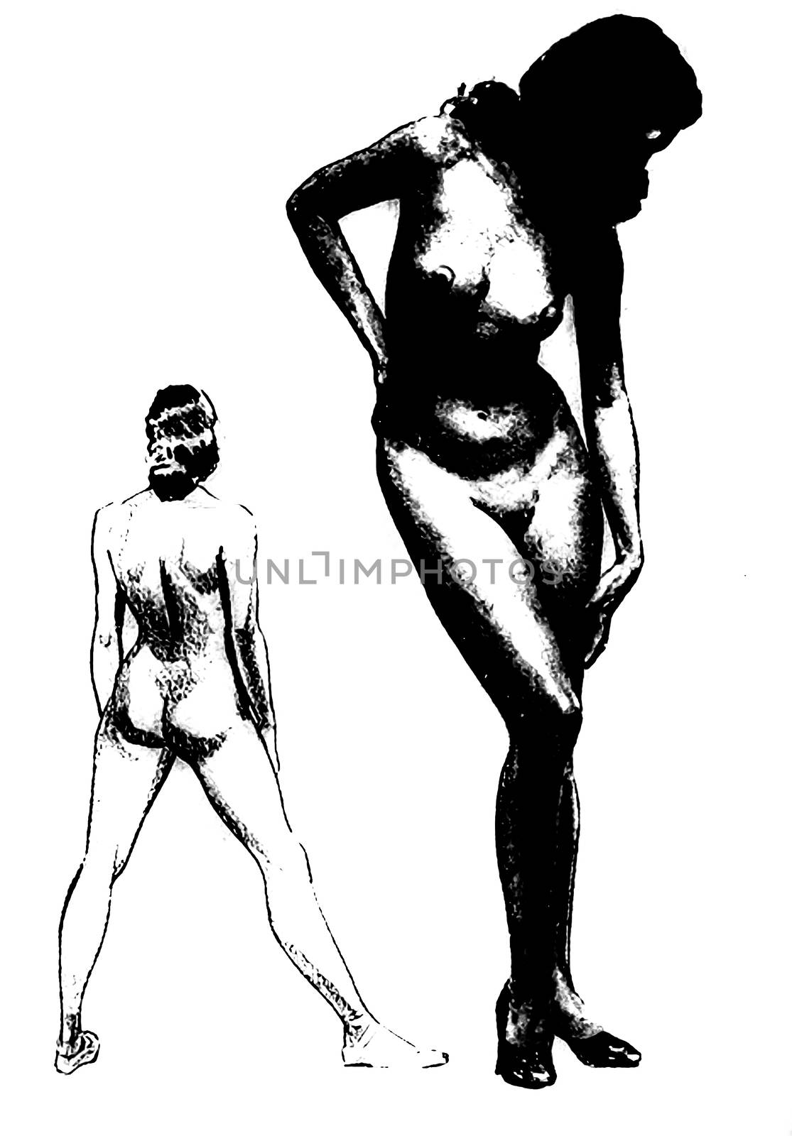 Tutorial of drawing female body. Drawing the human body, step by step lessons. by DePo