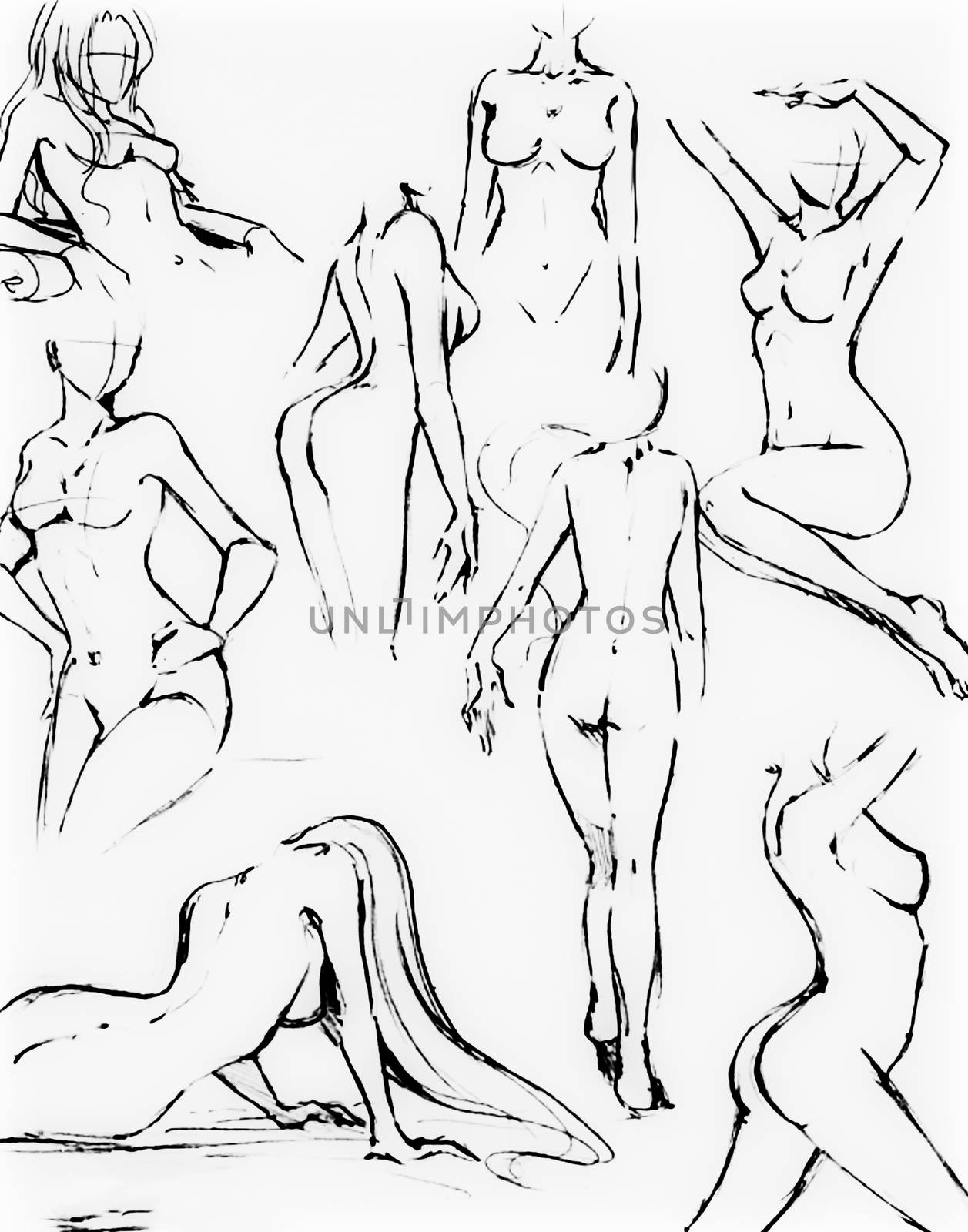 Tutorial of drawing female body. Drawing the human body, step by step lessons. by DePo