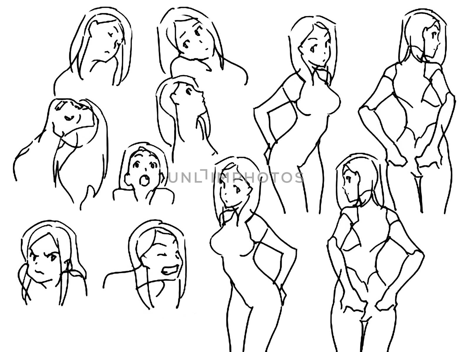 Tutorial of drawing female body. Drawing the human body, step by step lessons. by DePo