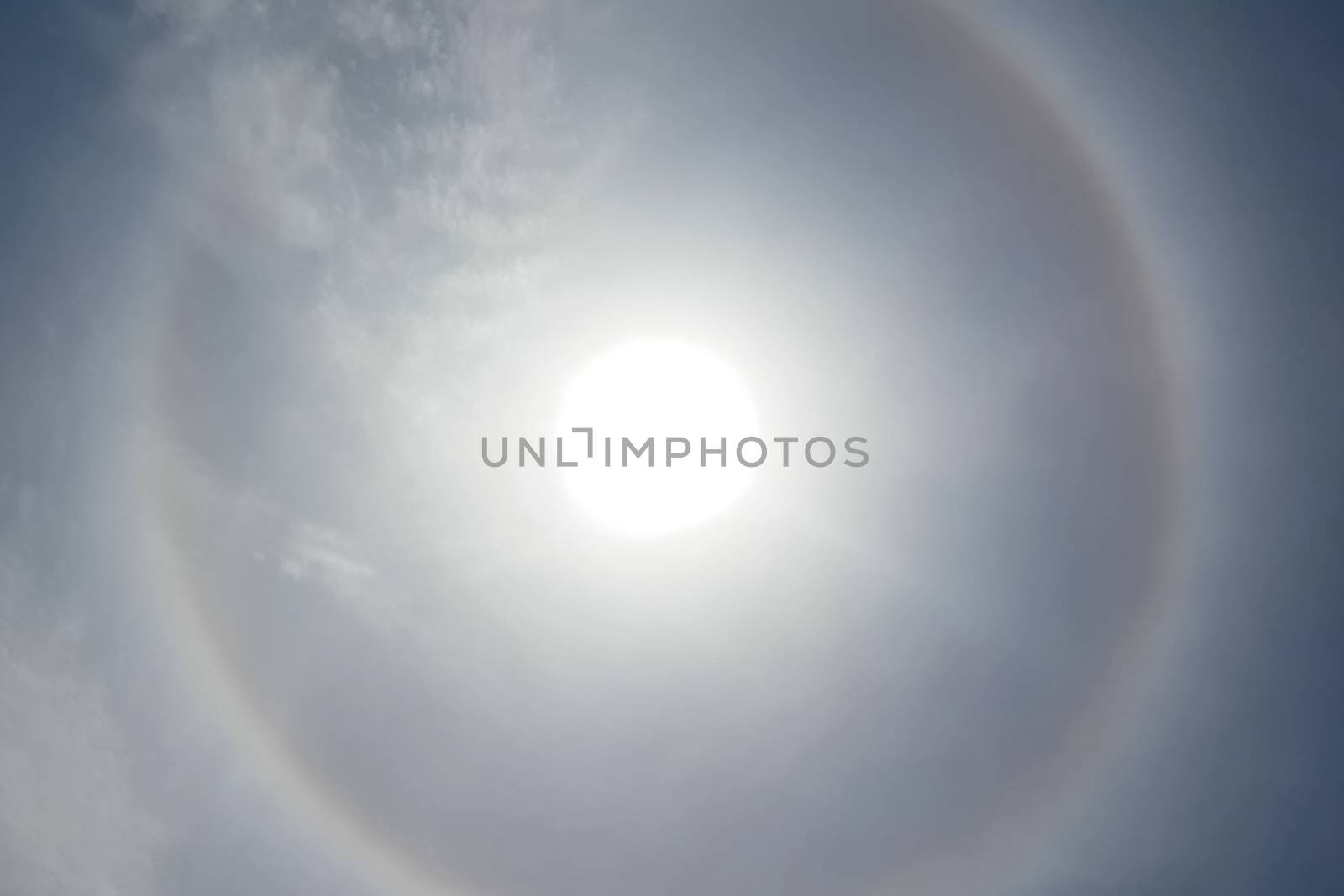 phenomenon of halo in the sky. A rare natural phenomenon. Three halo suns. by DePo