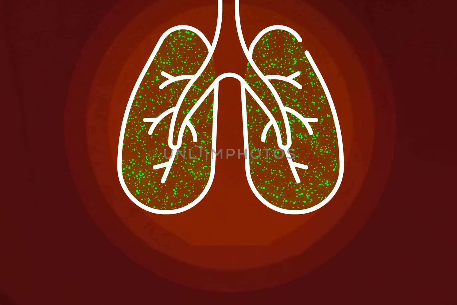 Lungs infected with coronavirus. Illustration of person's lungs. by DePo