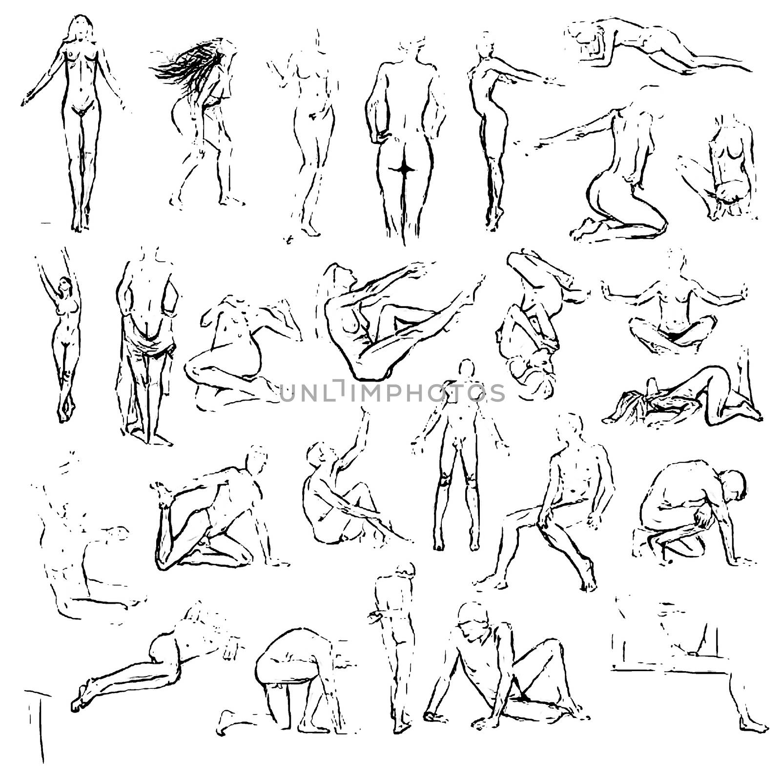 Tutorial of drawing female body. Drawing the human body, step by step lessons. by DePo