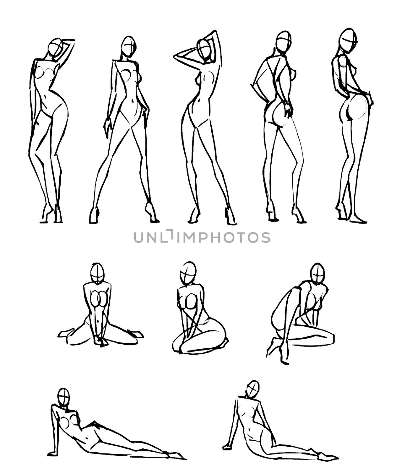 Tutorial of drawing female body. Drawing the human body, step by step lessons. by DePo