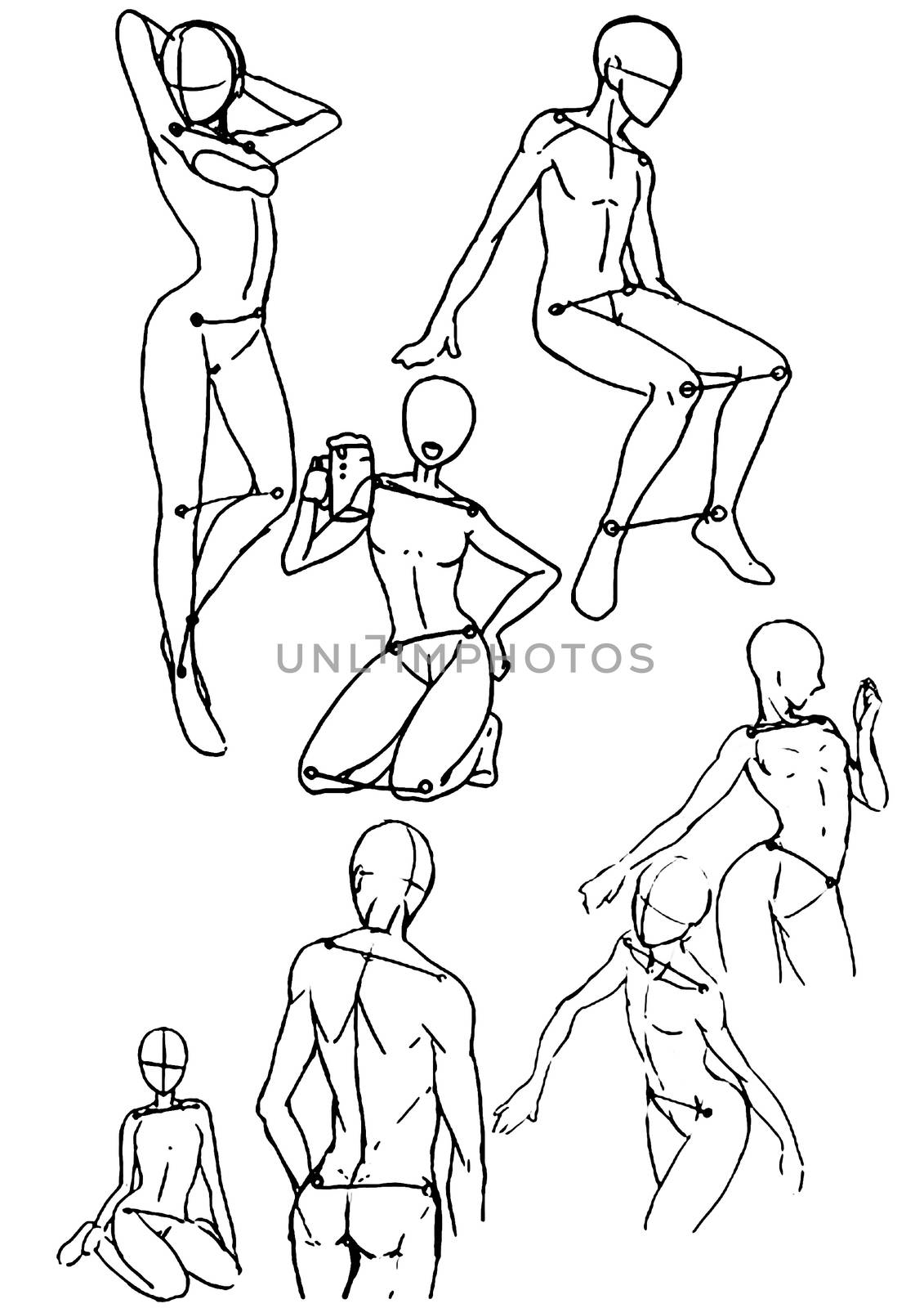 Tutorial of drawing a female body. Drawing the human body, step by step lessons.