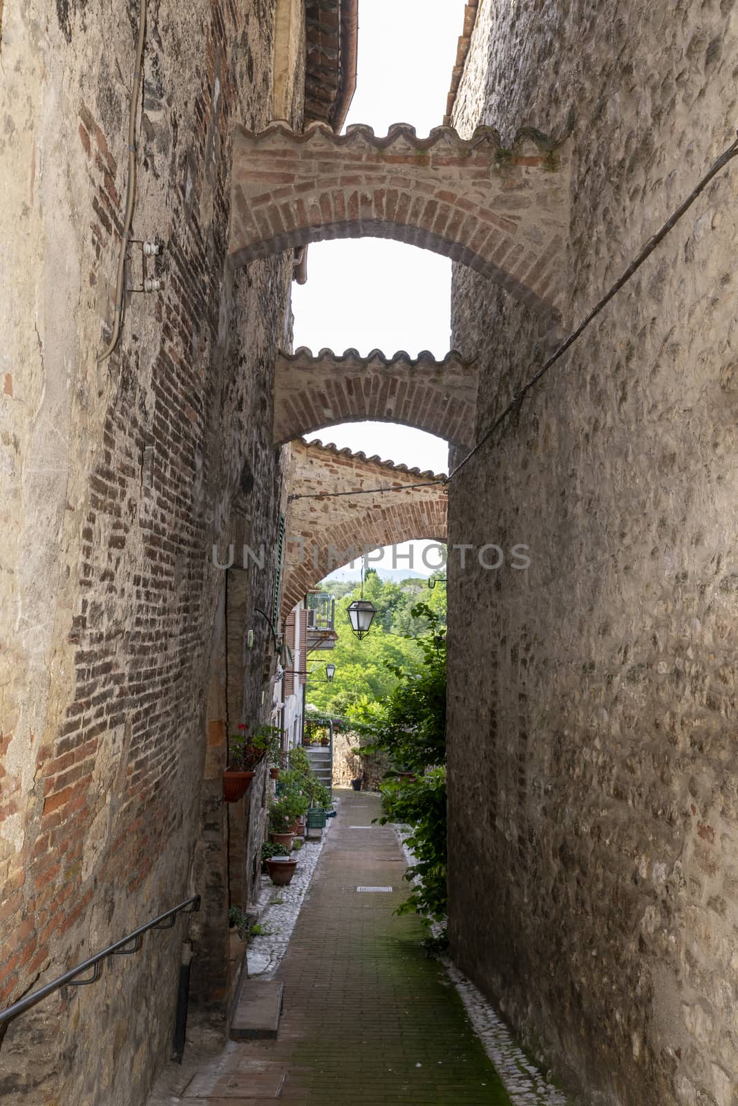 san gemini,italy june 13 2020 :architecture of the town of San Gemini in medieval times