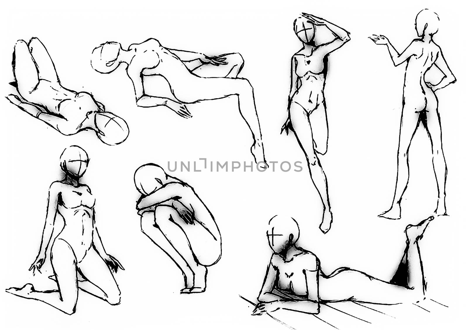 Tutorial of drawing female body. Drawing the human body, step by step lessons. by DePo