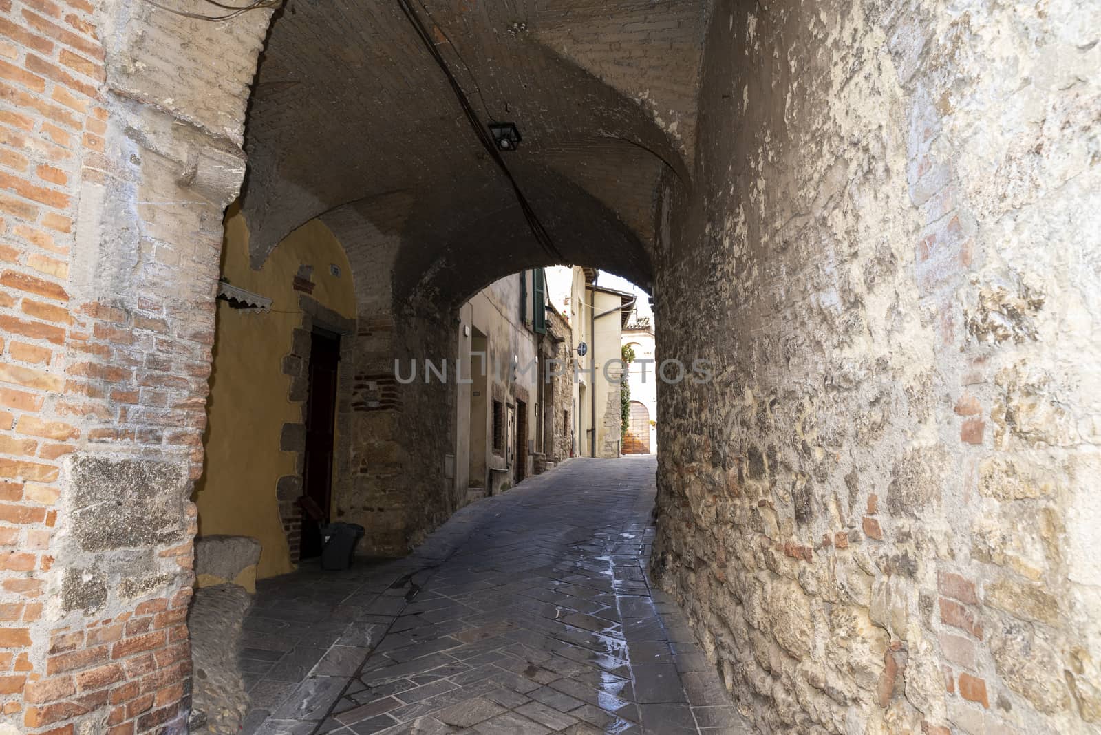 san gemini,italy june 13 2020 :architecture of the town of San Gemini in medieval times