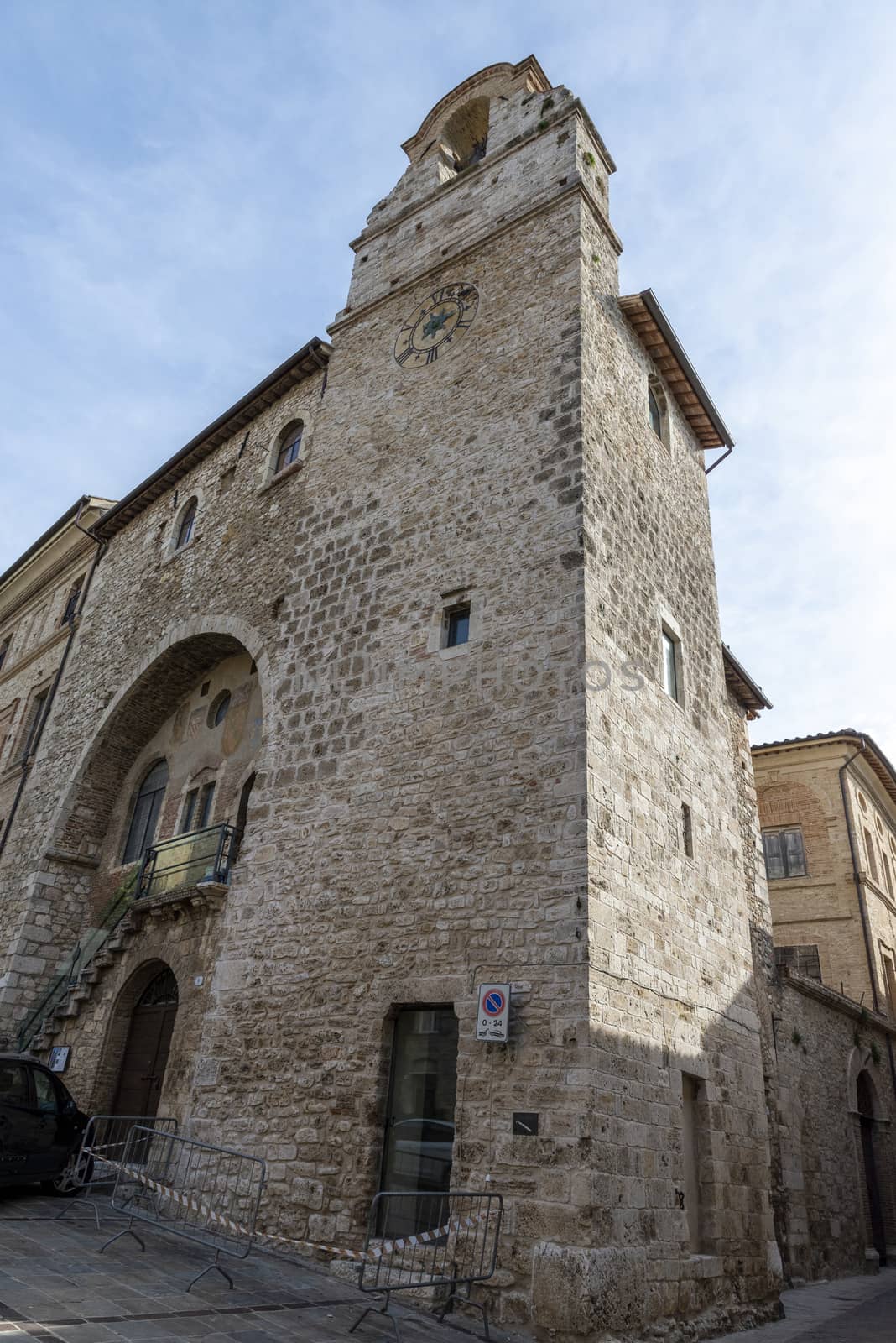 tower building inside the town of San Gemini by carfedeph