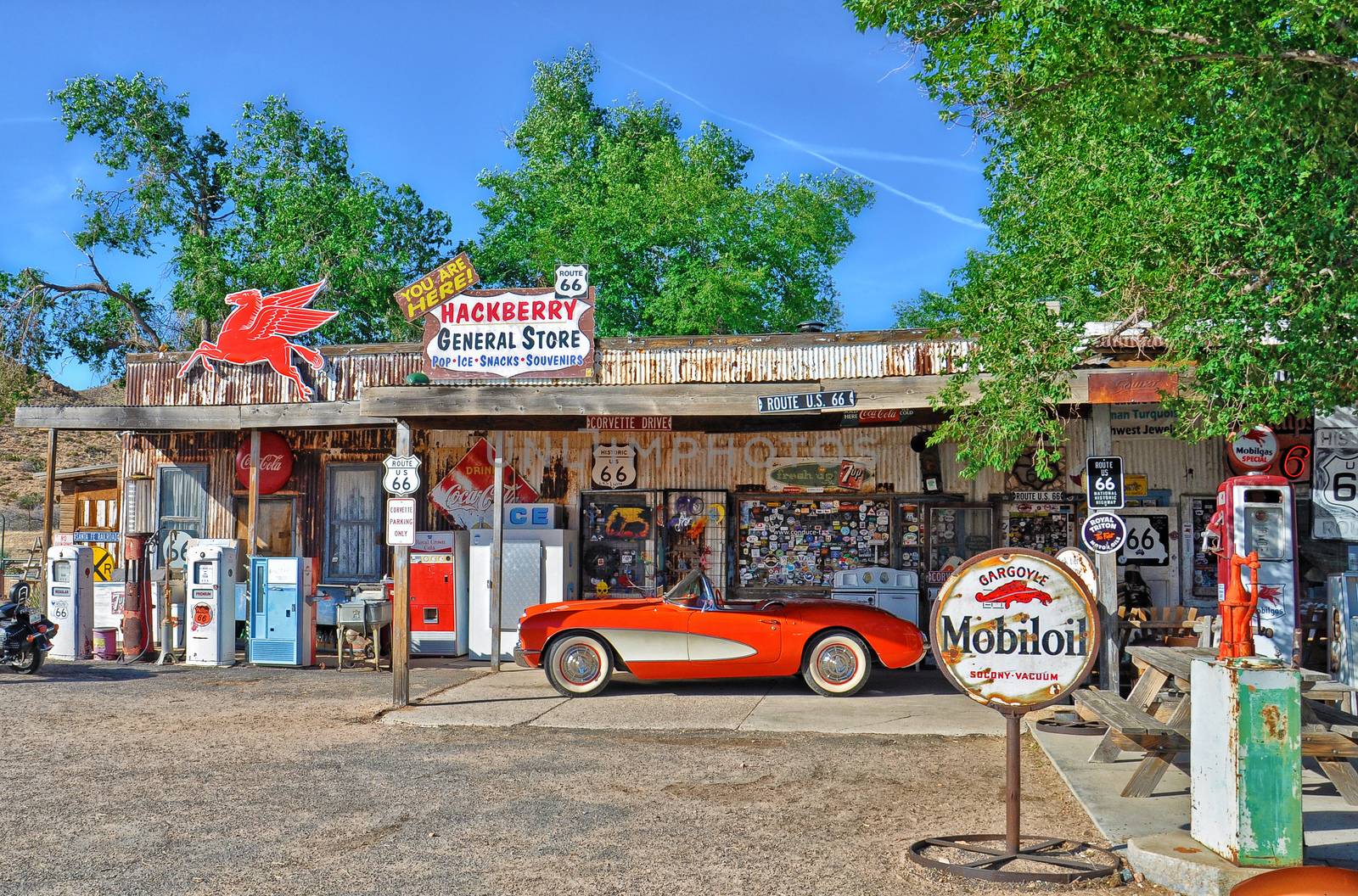 Corvette outside the Hackberry General Store on route 66 by nickfox