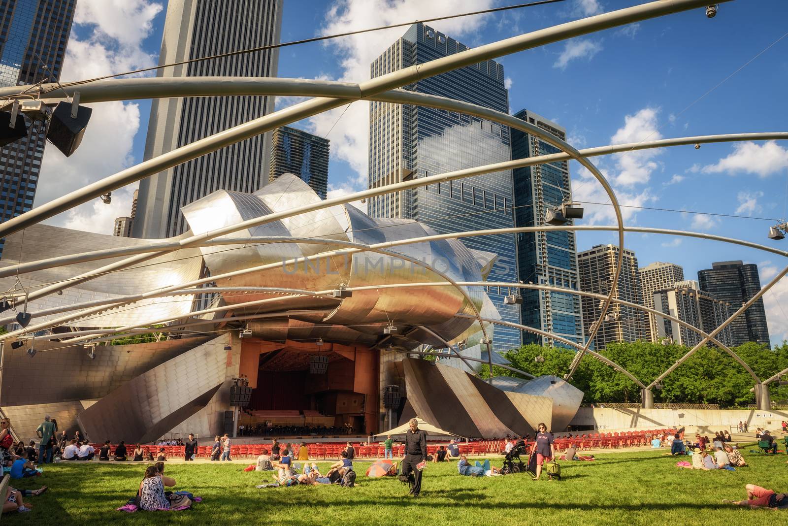 Jay Pritzker Pavilion in Millennium Park in Chicago, Illinois by nickfox