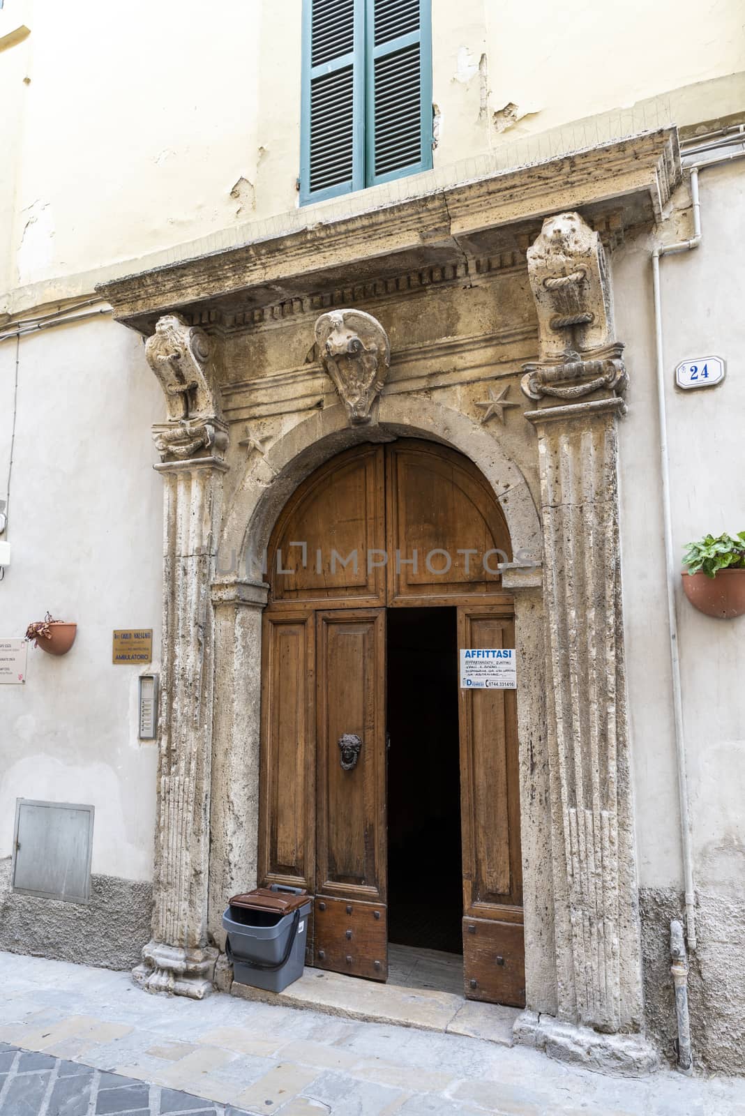 san gemini,italy june 13 2020 :architecture of the town of San Gemini in medieval times