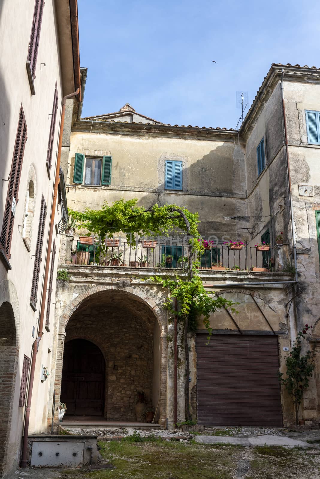 san gemini,italy june 13 2020 :architecture of the town of San Gemini in medieval times