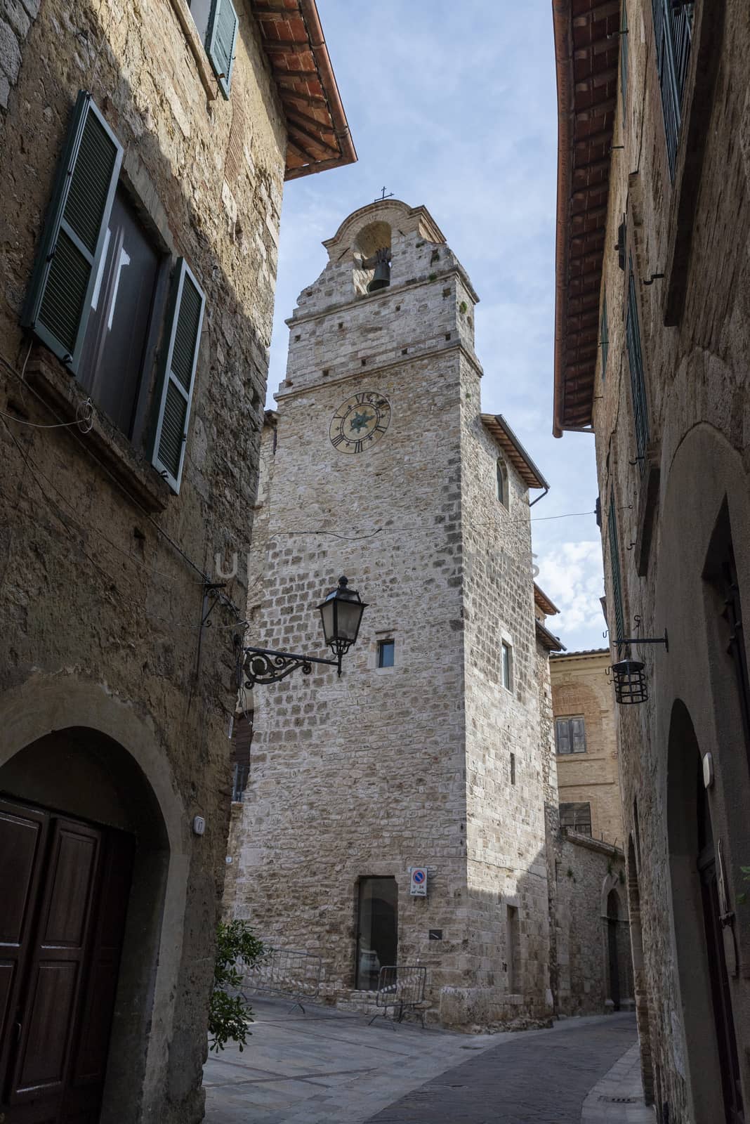 San Gemini, Italy June 13 2020: stone building inside the town of San Gemini