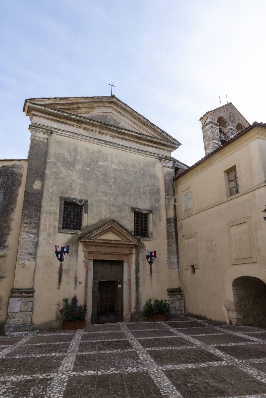 atrium inside the village with church and youth hostel by carfedeph