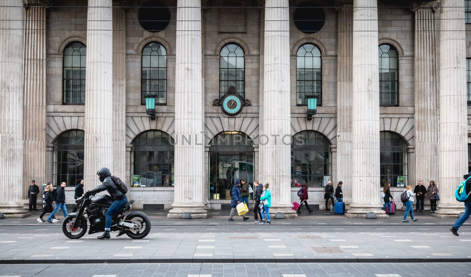 Architecture detail of the Central Post Office in Dublin Ireland by AtlanticEUROSTOXX