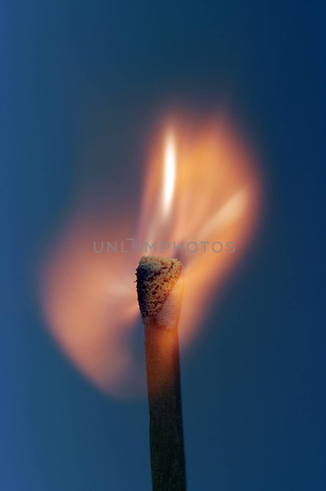 close-up of a burning match