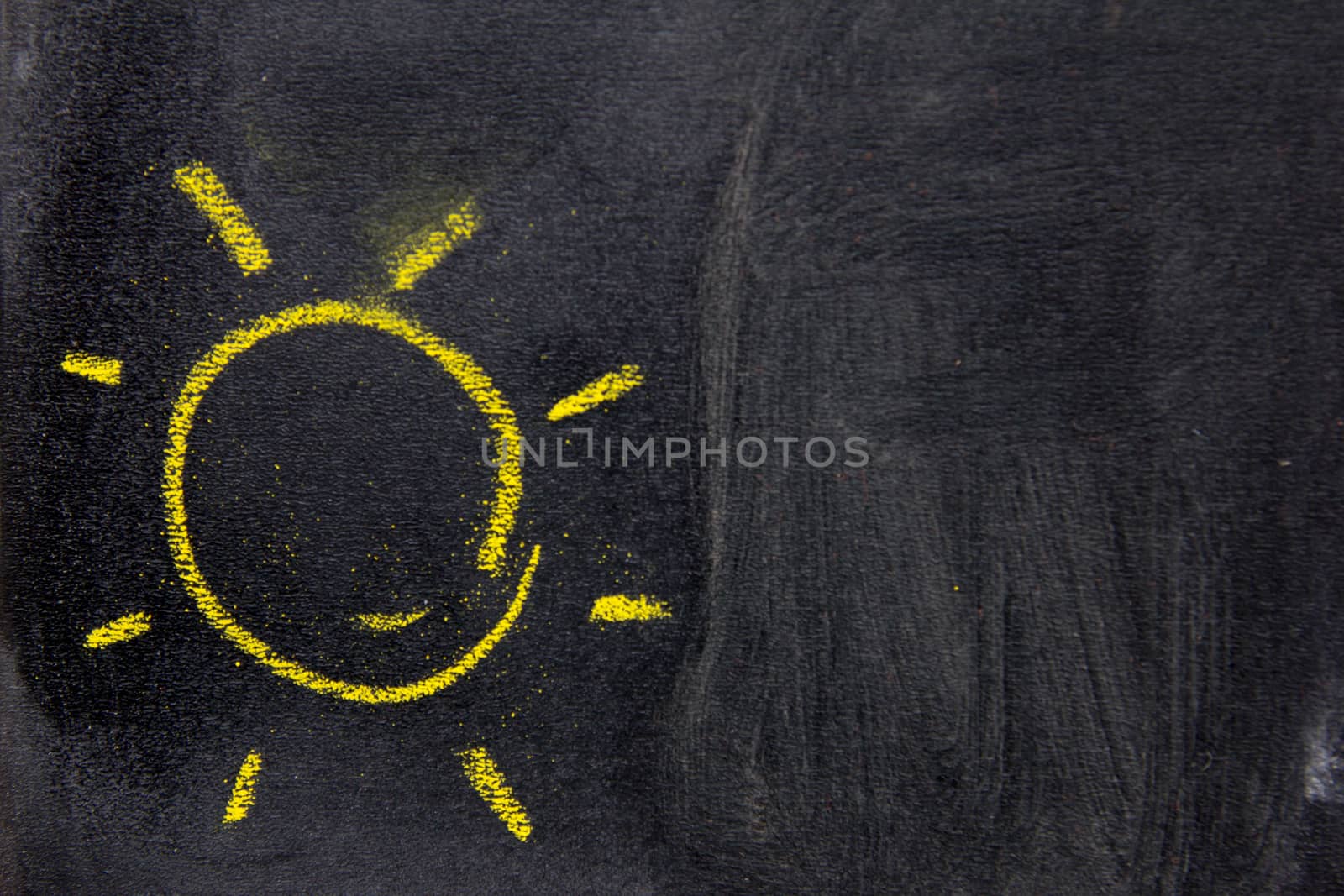 Chalk drawing as yellow sun background by Hengpattanapong