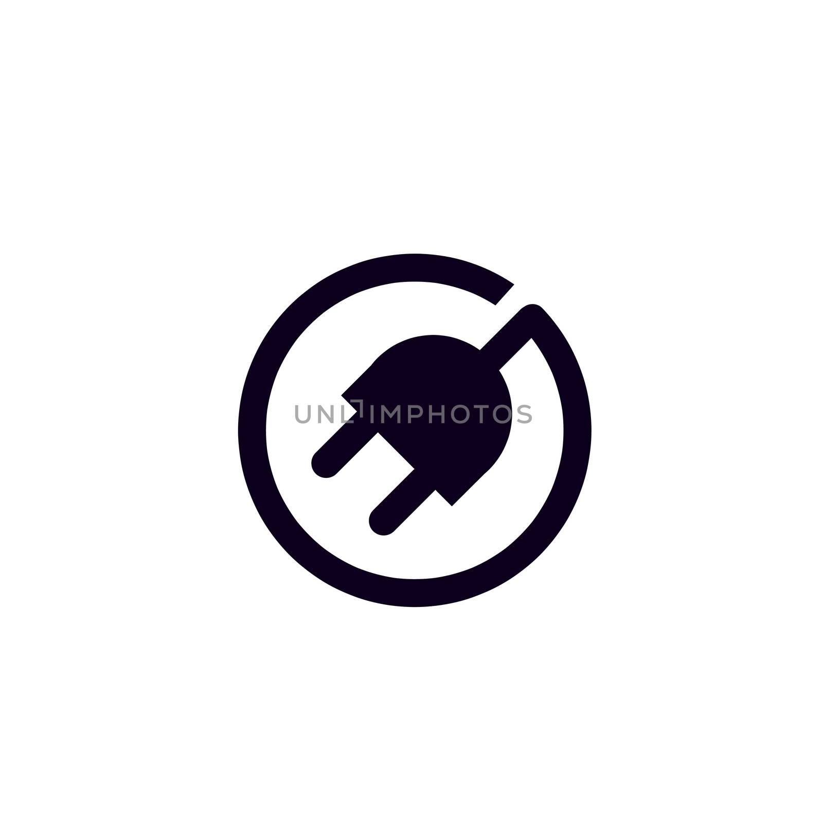 Plug icon on white background.Power conductors supply power to electrical equipment. by praditlohhana