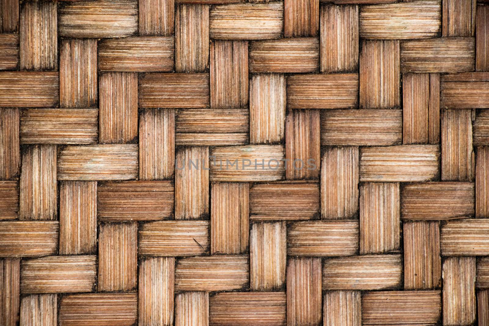 Closed up of brown color wooden weave texture background