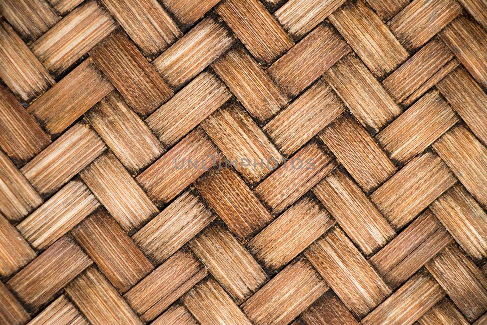 Closed up of brown color wooden weave texture background by Hengpattanapong