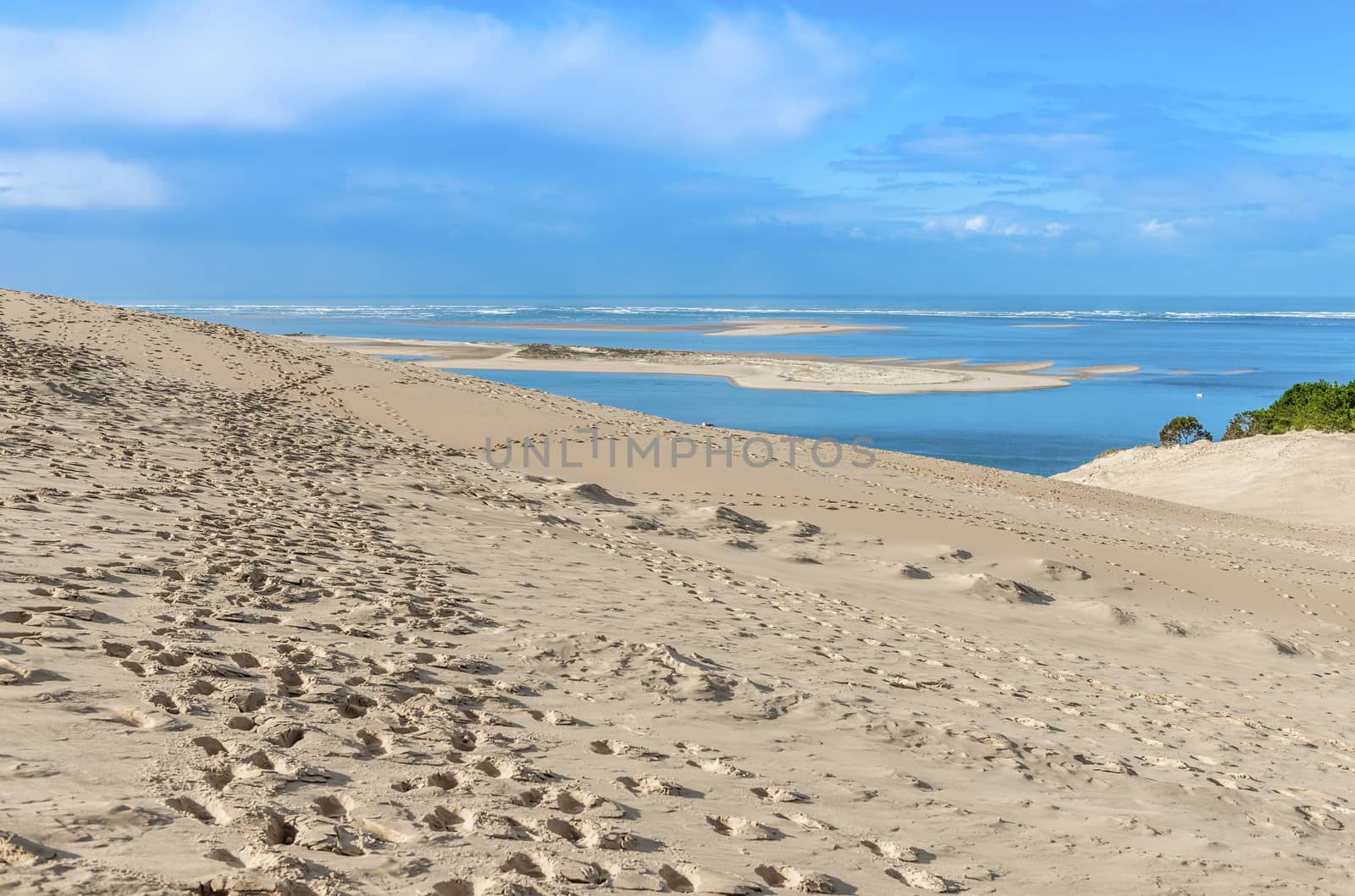 On the Pilat dune, located on the edge of the Landes de Gascogne forest massif on the Silver Coast at the entrance to the Arcachon basin, in France, is the highest dune in Europe.
