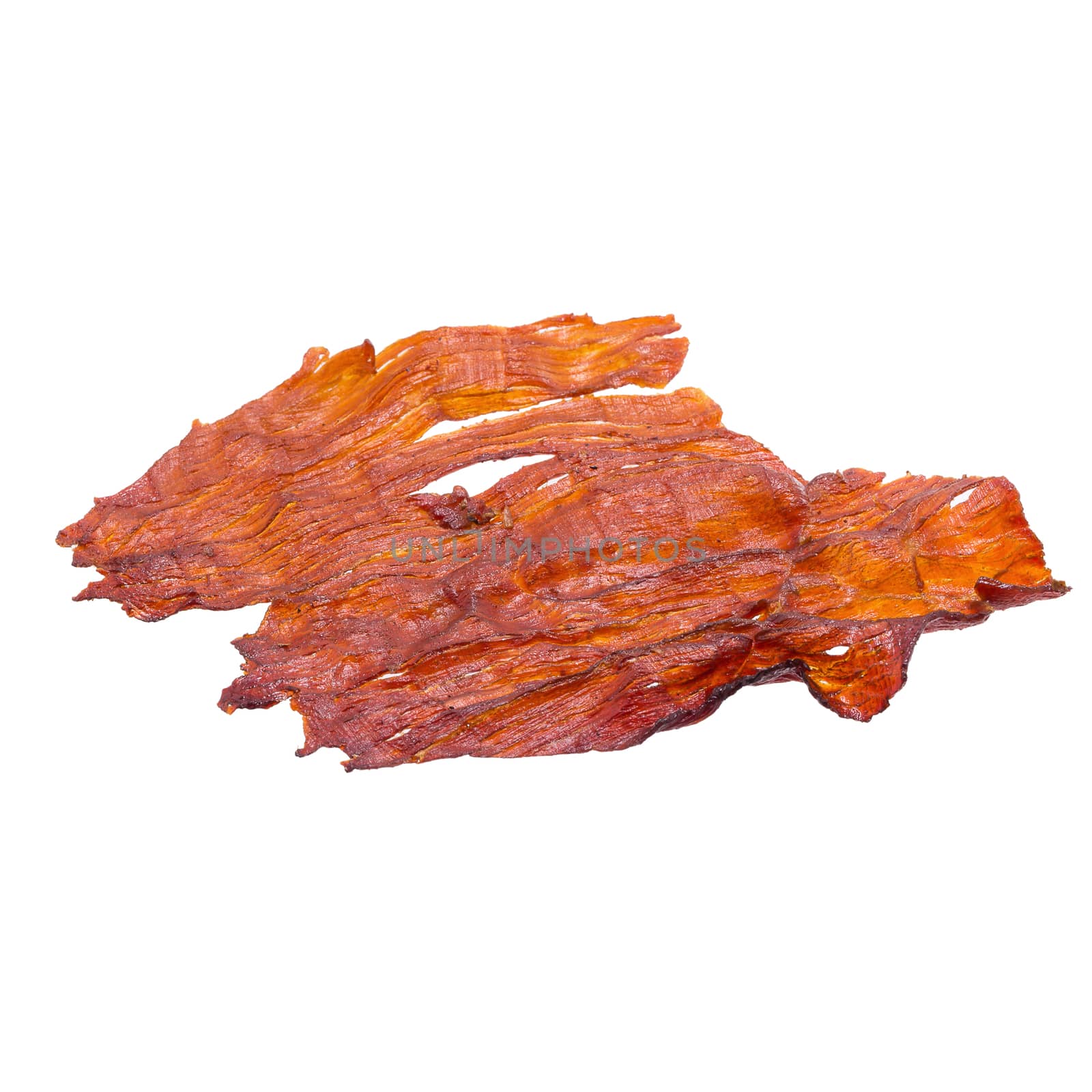 Sweet pork sheet - asian food style isolated on a white background.