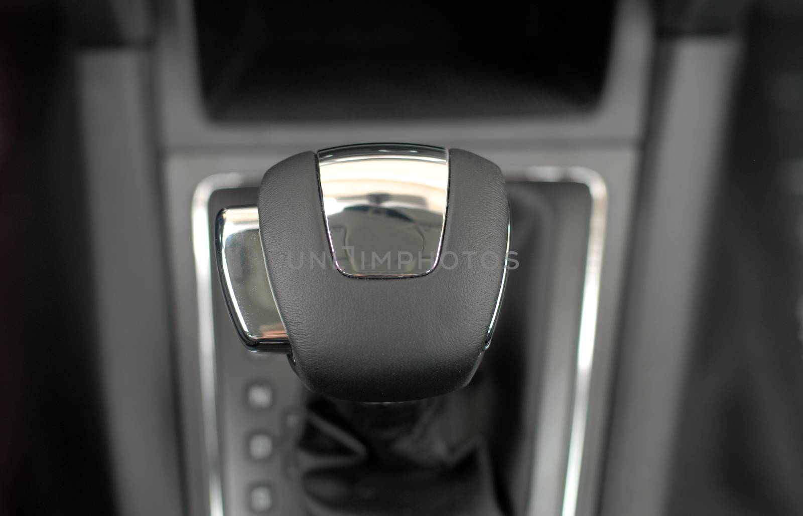 Automatic gear shift handle and car interior details