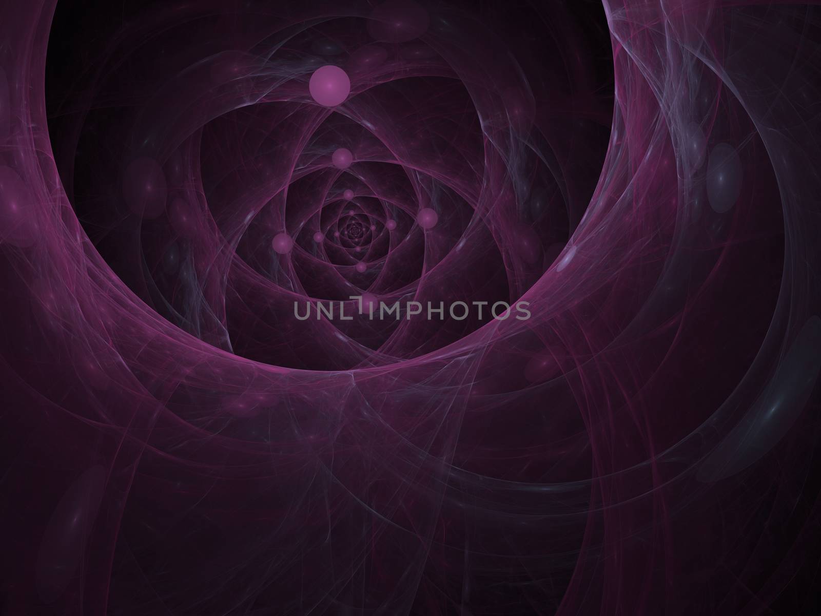 Perfect abstract digital blue background. Vortextunnel, 3d illustration. Composition of bubbles and circles and fractal elements with metaphorical relationship to space, science and modern technology.